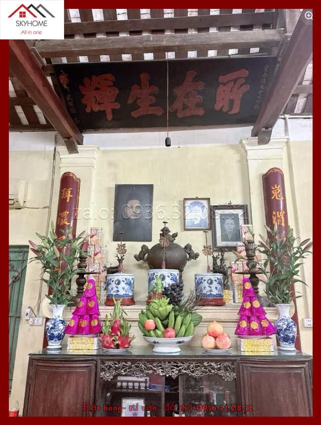 Bức đại tự phòng thờ chữ Sở- Tại- Sinh- Huy